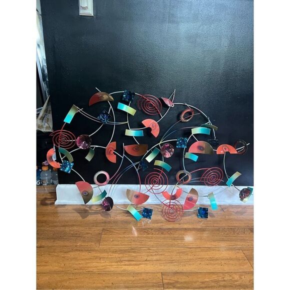 Metal abstract colorful wall art c jere style - Picture 2 of 5